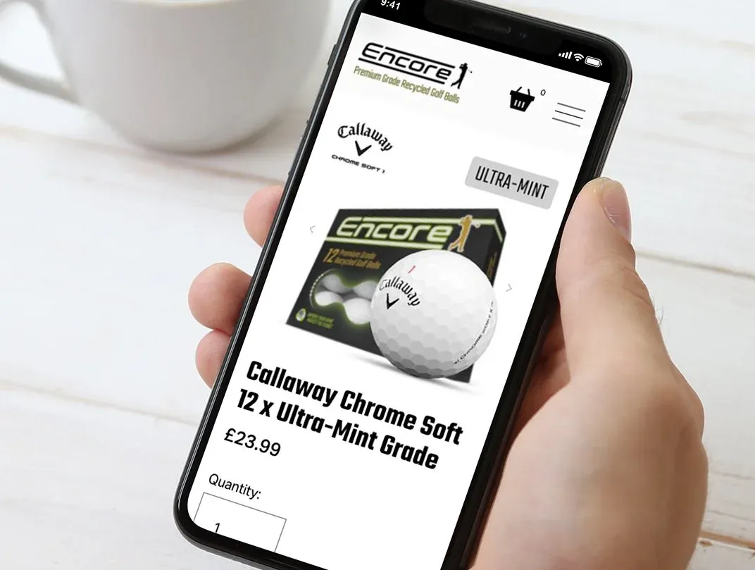 Encore Golf Balls ecommerce website design