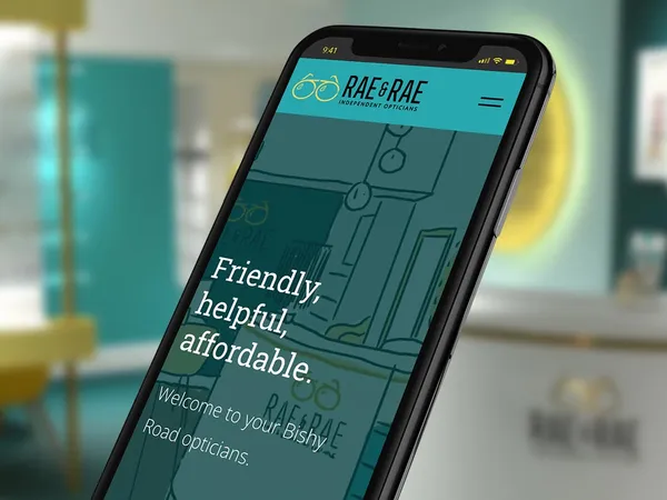 Rae & Rae Opticians website design showcasing the boutique brand