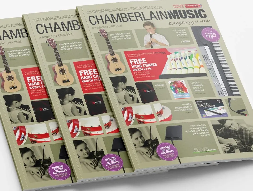 Chamberlain Music annual printed catalogue cover design