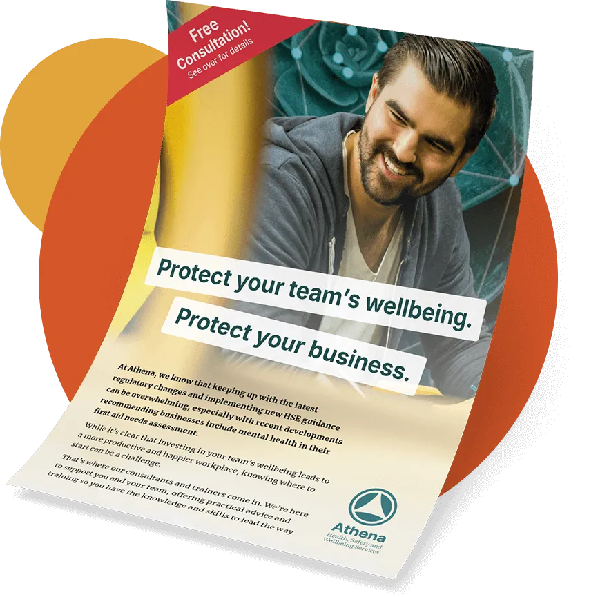 A flyer advertising mental health first aid training courses