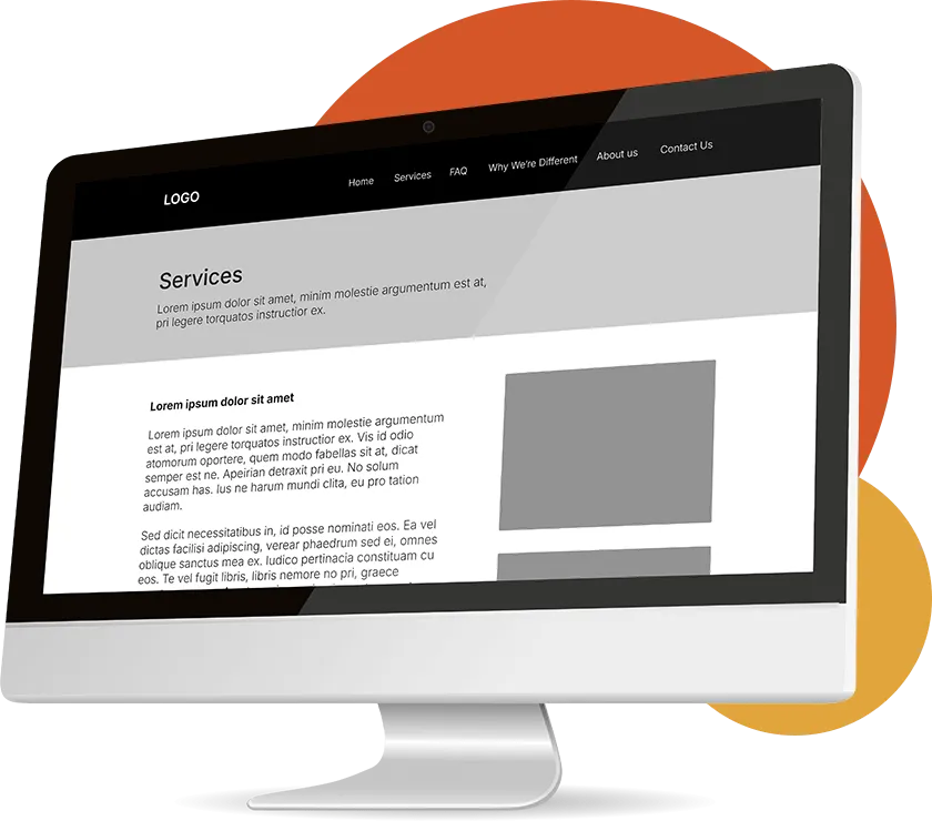 Wireframe prototype of a website page