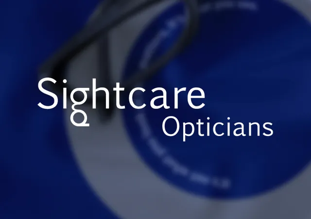 Sightcare Opticians brand identity applied across marketing materials