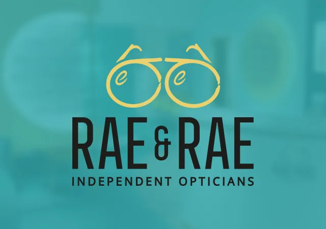 Rae & Rae Opticians branded business card design