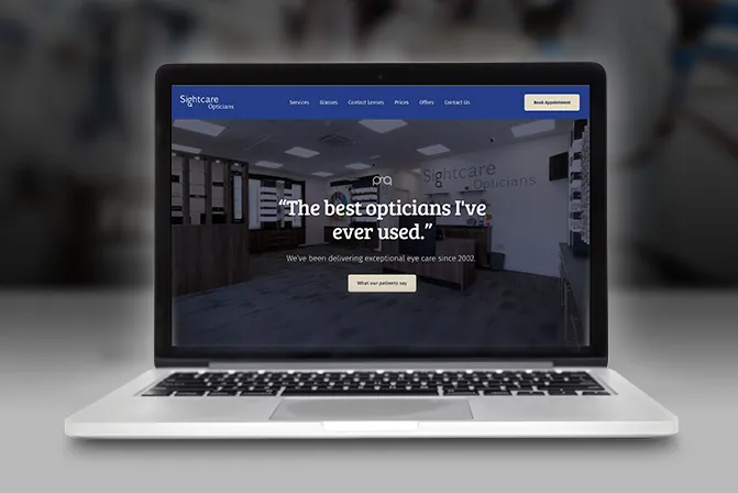 Sightcare Opticians website homepage design