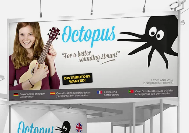 Branded exhibition stand for Tom and Will Distribution at Musikmesse trade fair