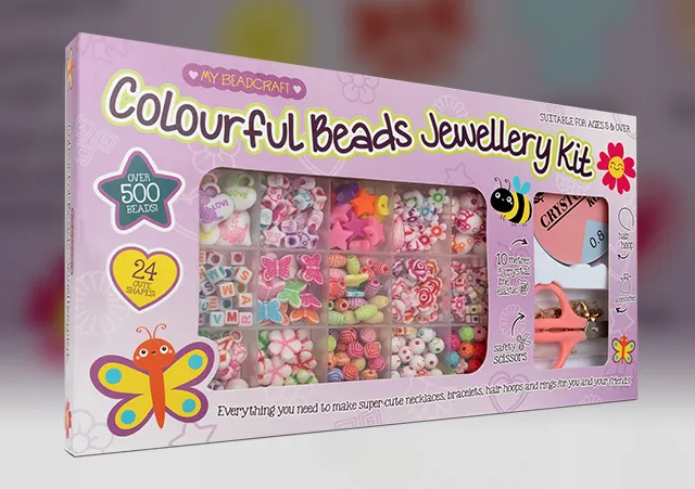 Children’s bead jewellery kit packaging design