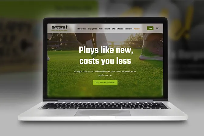 Encore Golf Balls ecommerce website design