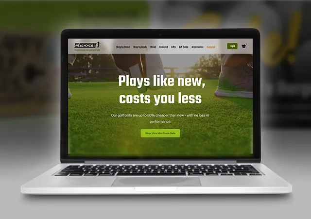 Encore Golf Balls ecommerce website design