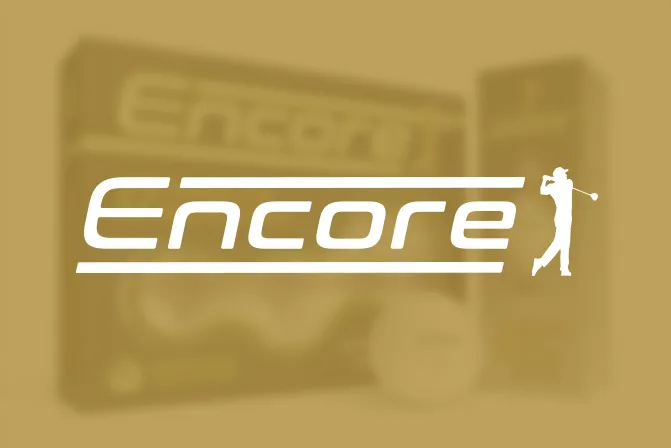 Encore Golf Balls logo and packaging design