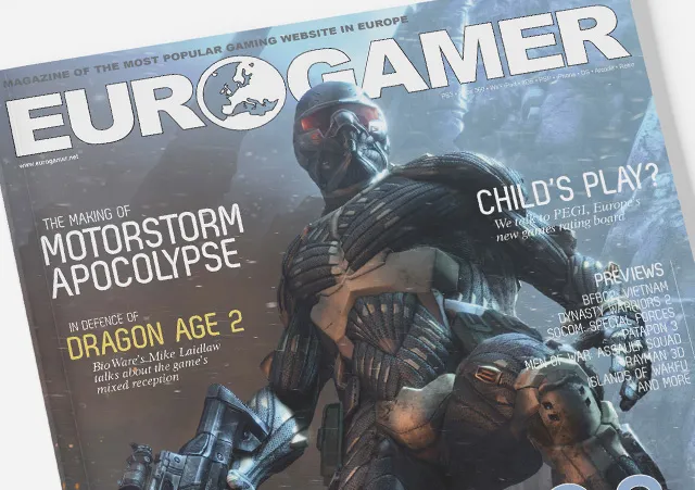 Print magazine concept translating Eurogamer's website content to a print layout