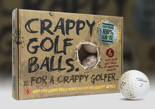 Novelty golf ball gag gift packaging design