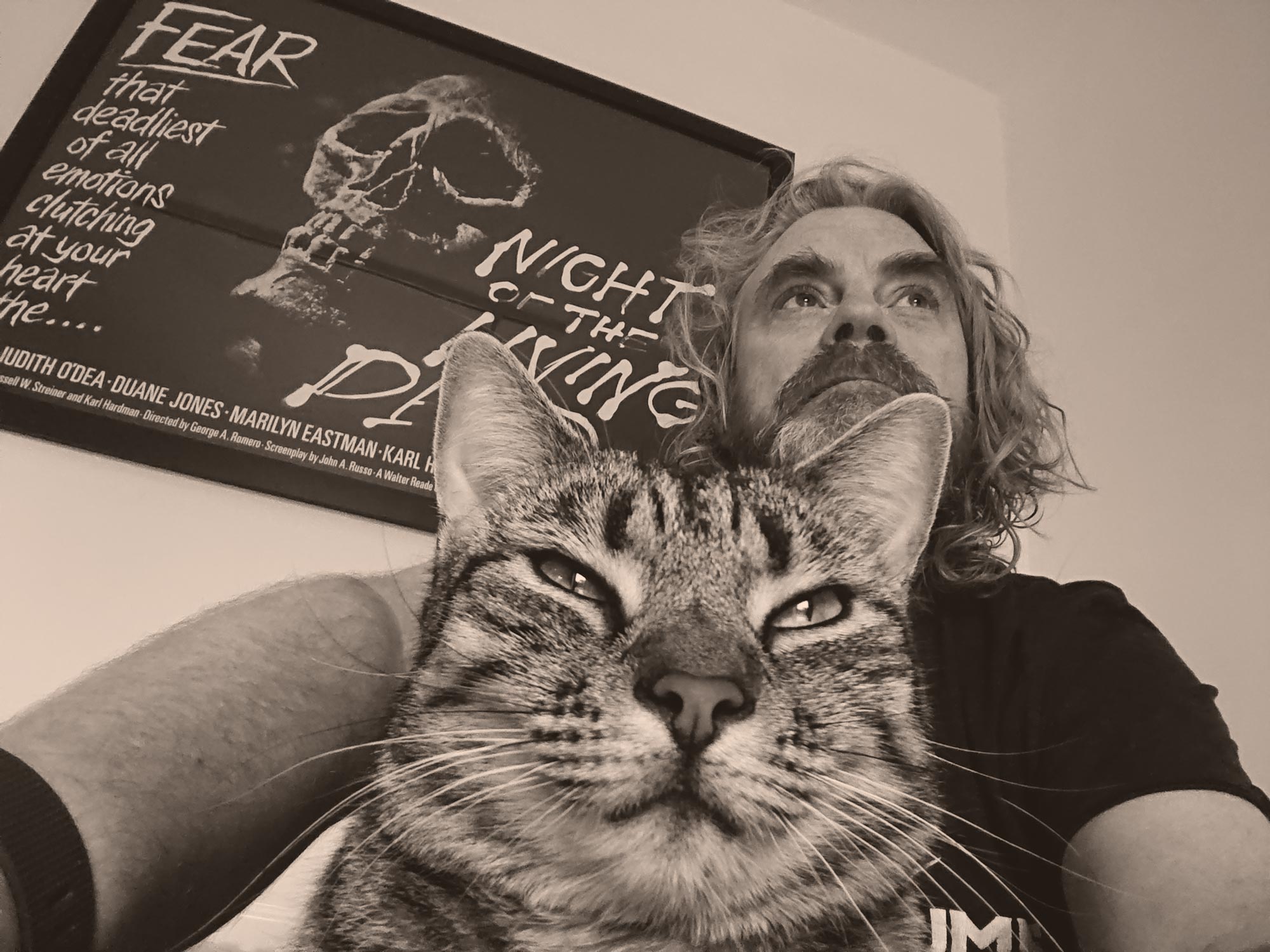 Colin Boyter with his cat