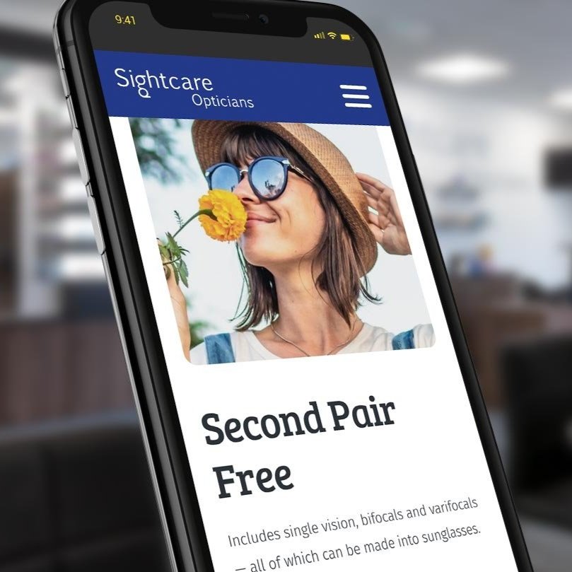 Sightcare Opticians Website Design by Colin Boyter